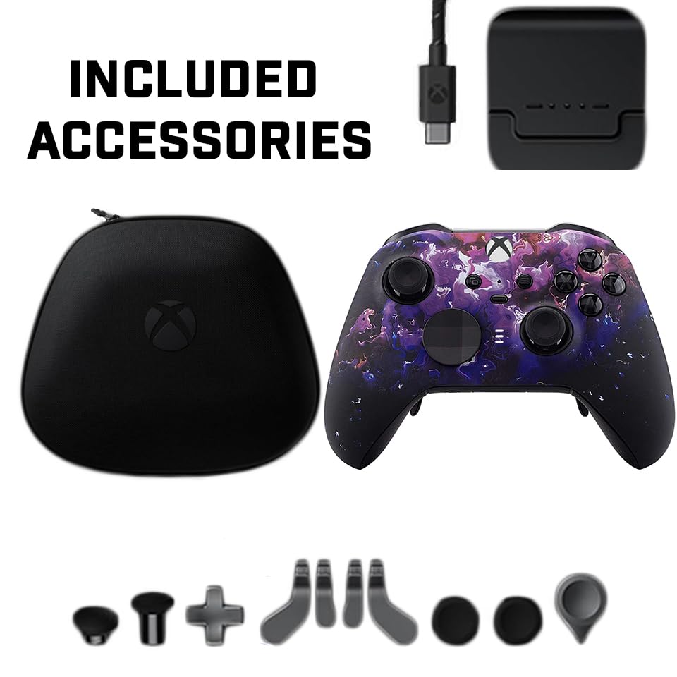 Custom Controllerzz Elite Series 2 Controller Compatible With Xbox One, Xbox Series S and Xbox Series X (Purple Magma) - color: Purple Magma