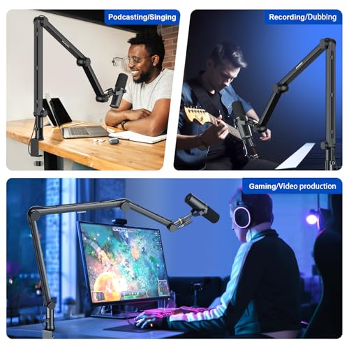 Microphone Arm,Aokeo AK-49 Adjustable Compact Mic Suspension Boom Scissor Arm Stand For Blue Yeti,Snowball iCE,HyperX QuadCast,Etc - color: AK-49