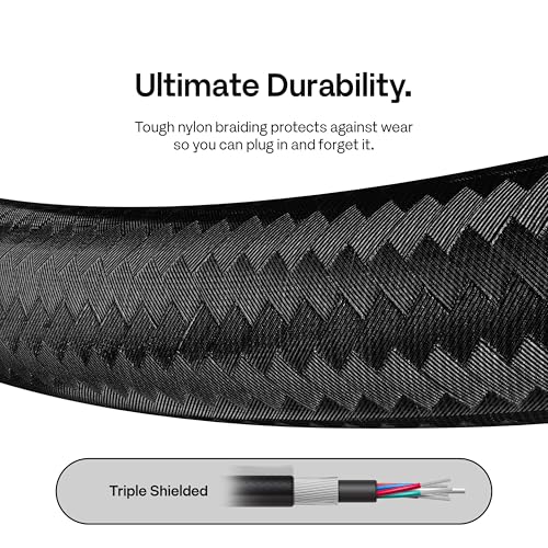 Pixio 8K HDMI 2.1 Cable Ultra High Speed 10FT 8K 60Hz 4K 120Hz Nylon Braided, Gold Plated Connector, Anti-Breakage, HDR10+, dtsx, eARC, HDCP, Dolby Compatible - color: Black, size: 10 ft
