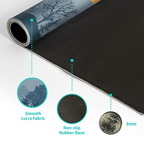 Mountain Gaming Mouse Pad 31.5x11.8 Inch Forest Large Mousepad Extended Grey Mousepad Gaming Non-Slip Rubber Base Stitched Edges Keyboard Mouse Mat Desk Pad for Office Home and Game - color: Mountain 2