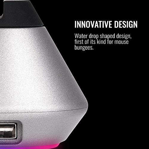 Thermaltake Argent MB1 RGB 16.8 Million RGB Color Software Enabled Mouse Bungee, Altra-Compact and Non-Slip Rubber Base. GEA-MB1-MSBSIL-01