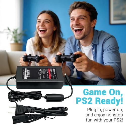 Power Supply for PS2, AC Adapter Charger Cable Cord for Sony PlayStation 2 PS2 Slim A/C 70000 Console