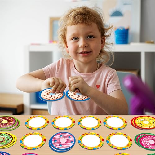 Hebayy 52 PCS Donut Matching Game, 26 Designs Dessert Cards Engaging Food Memory Game, Educational Learning Toys for Preschool 4 5 6 Years Old - style: Donut