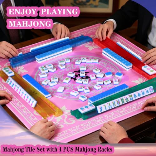 American Mahjong Sets with Pushers 166 Mahjong Tile Set 1.2 inch Blue American Mahjong Set