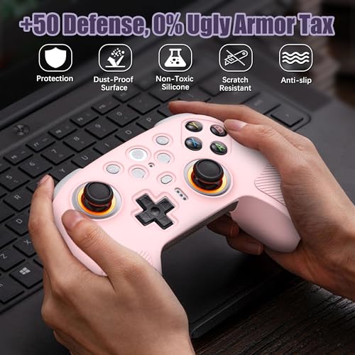 FIOPAZ Silicone Skin Cover for 8Bitdo Ultimate 2, Dust/Sweat-Resistant Protective Case for 8bitdo Ultimate 2 Bluetooth/Wireless Controller Accessories, Pink - color: Pink