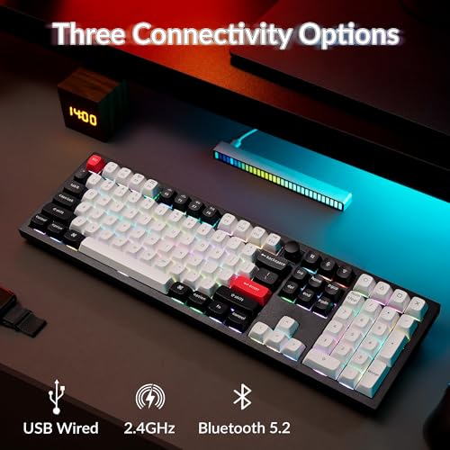 Keychron Q6 HE Wireless Custom Magnetic 100% Full Keyboard, 2.4 GHz/Bluetooth/Wired QMK Aluminum Rapid Trigger Hot-Swappable Programmable Gateron Double-Rail Magnetic Switches for Mac Windows Linux - color: Carbon Black