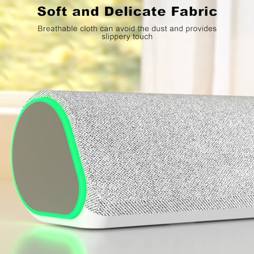 SOULION Bluetooth Computer Speakers PC Sound Bar for Desktop Monitor White | USB Powered & 3.5mm, Colorful LED Lights, Switch Button Clear & Rich Sound, Breathable Cloth,Surround Soundbar - color: White