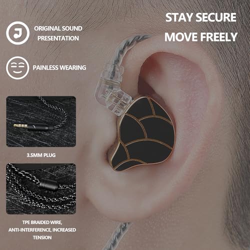 In Ear Monitor Headphones Dual Magnetic Dynamic Driver IEM with Mic Purple | Hybrid Banlance Armature with Dynamic in Ear Headphones IEM Earphones Gaming Earbuds - color: H818-Purple