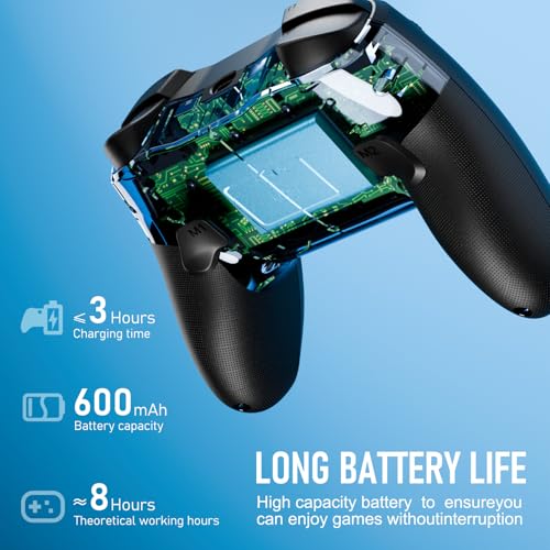 Diswoe Wireless Switch Controller for Switch/Lite/OLED Controller, Switch Controller with a Mouse Touch Feeling on Back Buttons, Extra Switch Pro Controller with Wake-up,Programmable, Turbo Function - color: Black+LED