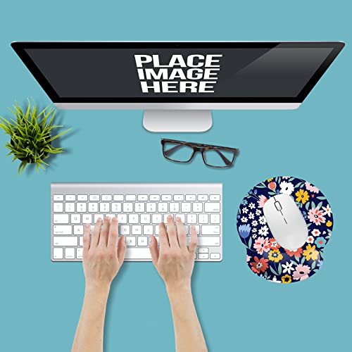 Memory Foam Wrist Support Mouse Pad Comfortable Padded Wrist Mousepads 9in X10in Desktop Notebook Mouse Mat (Vibrant Flower Foam) - color: Vibrant Flower Foam