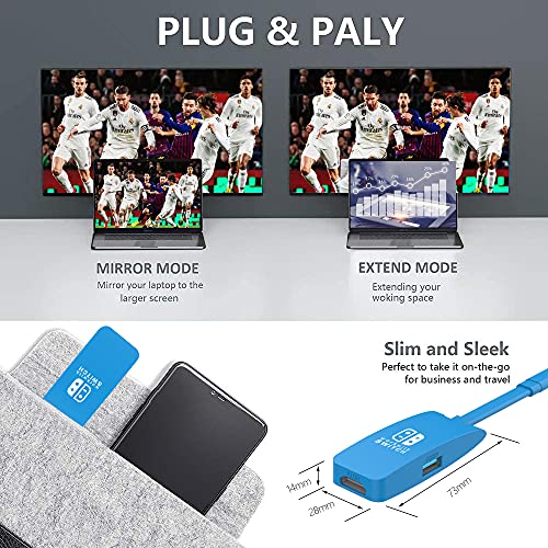 Gopala 4K@60Hz Switch Dock - Portable Docking Station for Nintendo Switch/OLED MacBook Pro Air Samsung DEX - Blue - color: Sky Blue