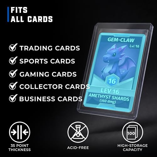 CardGuard 100ct Clear Top-Loaders with Sleeves Acid-Free Card Protection