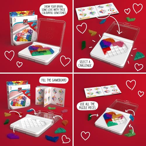 SmartGames IQ Love Travel Puzzle Game with 120 Challenges for Ages 7 - Adult