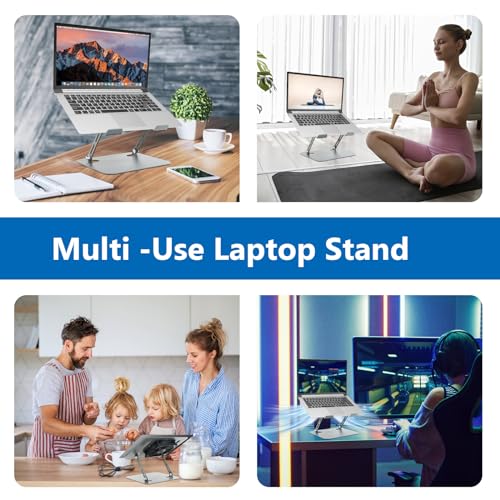 Laptop Cooling Stand with Fan and One Key Switch - Ergonomic Adjustable Height Desk Stand for All 10-16”Laptops & Tablets - size: Large