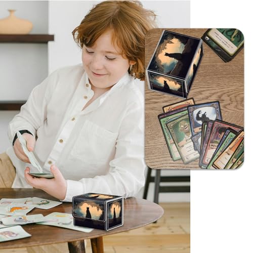 Strong Magnet Card Case Deck Box Mtg Card Box Playing Card Box Magic Deck Box Tcg Up to 200 Cards Creative Pattern Trading Card Storage Box for Collectible Card Games, A Pretty Cat - color: A Pretty Cat