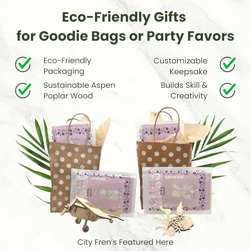 3D Wooden Puzzles for Ages 8+, 5 Pack Animal Puzzles, FSC-Certified Wood, Plastic-Free Toy, STEM Kit for Kids Teens Adults, Wood Craft Model Kit, Individually Wrapped Party Favors - City Frens - color: City Frens