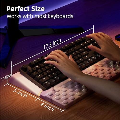 Ospelelf Keyboard Wrist Rest, Comfortable Ergonomic Keyboard Stand Riser Holder for Office Home - color: Pink