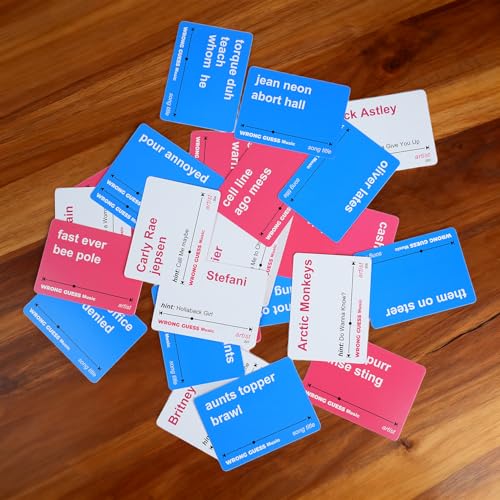 ATG Guess the Song Game - 500 Lyrical Nonsense Cards for Music Trivia, Family Party Games, Adults. Hilarious & Competitive Fun for Game Nights!