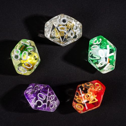 10 Pack Polyhedral Dice Set, Random Color 10 Sided Dice for D&D, DND, Table Games, Role Playing Game - color: 10pcs D00 Random Color