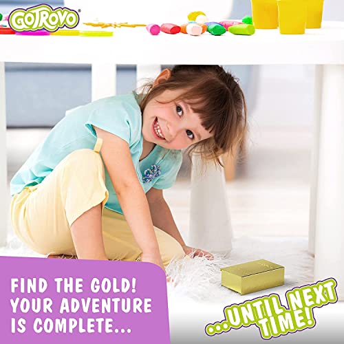 Gotrovo Indoor Scavenger Hunt Game for Kids Ages 4-8 - Complete Treasure Hunt Kit with Giant Board, Clue Cards, and Gold Bar - Active Indoor Board Game for Rainy Day Fun & Birthday Parties