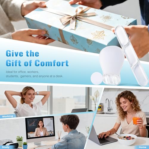 Ospelelf Mouse Pad with Wrist Rest Set Gel Ergonomic Keyboard Wrist Support Anti-Slip Rubber Bottom Office Women Desk Accessories for Computer, Laptop and Gaming, Clear - color: Clear, style: Keyboard Rest + Mouse Rest + Coaster