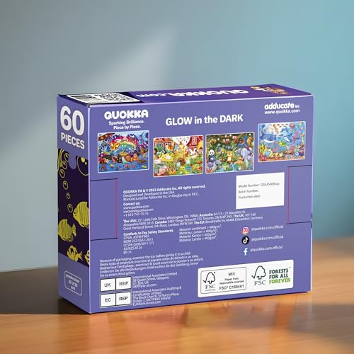 4 x 60 Piece Puzzles for Kids Ages 4-6 - Educational Kids Puzzles Ages 4-8 | Glow-in-the-Dark - Farm Bugs, Tropical and Ocean Animals - Toddler Puzzle - Learning Kids Games Ages 4-8 - Gift for Children - color: 4x60 Bugs
