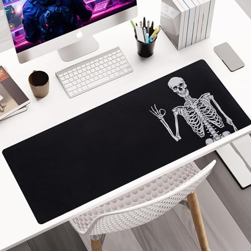 ALOANES Waterproof Gaming Mousepad Large Mouse Mat Non-Slip Rubber Base | Desk pad Keyboard Desk Mat for Computer, Office Home, Right Skeleton Mat XL(31.50"x11.81"x0.12") - color: Right Skeleton, size: 31.5L x 11.8W inches