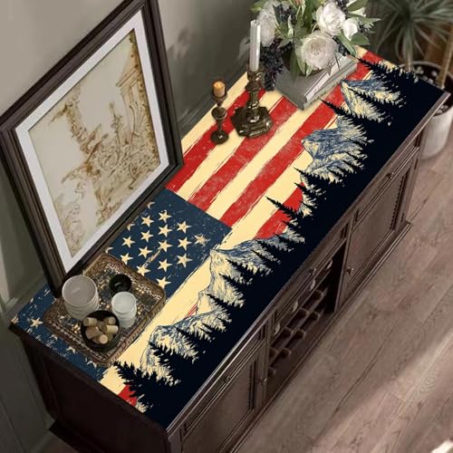 Extended Gaming Mouse Pad, Large Mouse Mat 3 mm Nature Rubber Base Mousepad with Stitched Edges, Non-Slip Desk Mat for Office Home Great Gift 31.5x11.8 Inch (USA Flag 3) - color: USA Flag 3