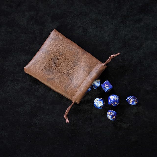 Sage’s Portal Stones DND Dice Set Acrylic Opaque 7-PC Polyhedral DND Dice Set for Dungeons and Dragons D&D Sage’s Cantrips RPG Tabletop TTRPG (Blue/White) - color: Blue/White