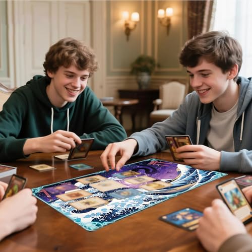 for MTG Playmat, for TCG Play Mat, 24 x 14 inches, Magic Game Card Mat Commander Playmat,Trading Card Inked Game Mat,Battle Game Rubber Non-Slip Mat - Waves - color: Waves