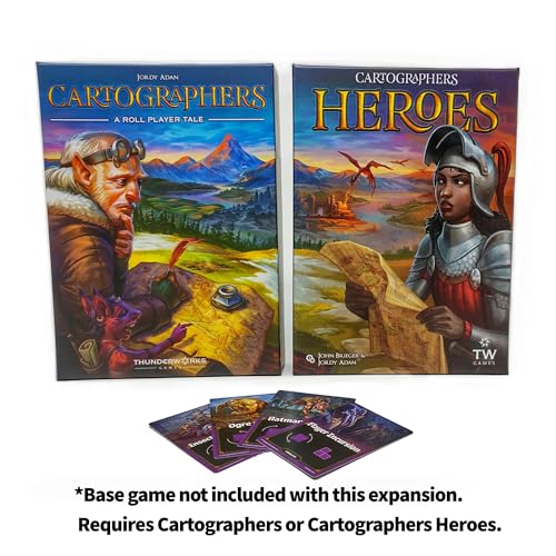 Cartographers: Ambush Mini-Expansion | 4 New Ambush Monster Cards for Cartographers Heroes Board Game | Fantasy Map Drawing Family Strategy Game by Thunderworks Games