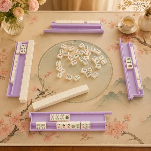 4‑Pack Travel Mahjong Tile Racks – Mini Mahjong Case Holders for Compact Tile Sets, Portable Mahjong Accessory Se (Yellow) - color: Yellow