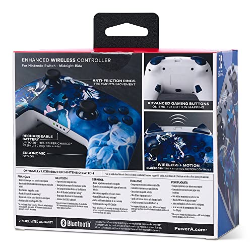 PowerA Enhanced Wireless Controller for Nintendo Switch/Switch 2 / Switch Lite/OLED Model - Legend of Zelda, Midnight Ride - Gamepad, game controller, Officially Licensed - color: Zelda Midnight Ride