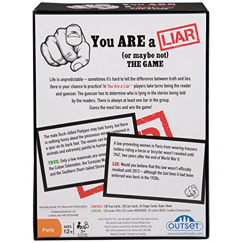 You Are A Liar - Fact Or Fiction Guessing Party Game - Features 120 Truth and 120 Lie Cards - Ages 12+