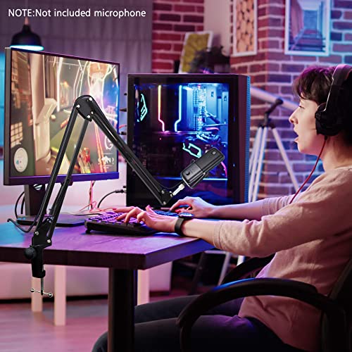 For Elgato Wave 3 Boom Arm Microphone Stand, Professional Mic Boom Arm Mic Stand Compatible with Elgato Wave:3 USB Condenser Microphone by SUNMON - color: Elgato Wave 3 Boom Arm