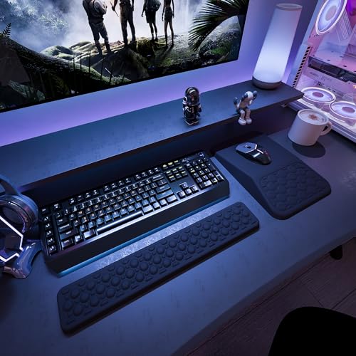 Ospelelf Keyboard Wrist Rest Ergonomic Mouse Pad with Wrist Rest, Arm Wrist Rest for Computer, Office and Gaming,Black - color: Black