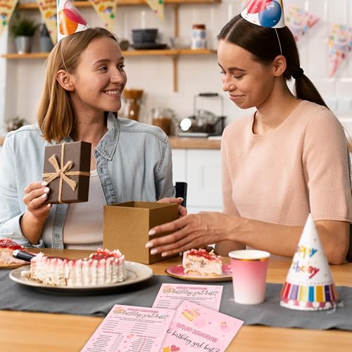 Birthday Party Games, Who Knows The Birthday Girl Best, 25 Pcs Double-Sided Fill-in Card Set for Guests, Fun Birthday Game for Teen Adults – A09
