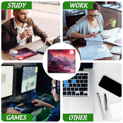 Full Moon Mouse Pad Square Mouse Pads with Stitched Edge, Computer Mousepad with Non-Slip Rubber Base for Computer Laptop Office Desk Accessories 9.5x8 Inches - color: Full Moon