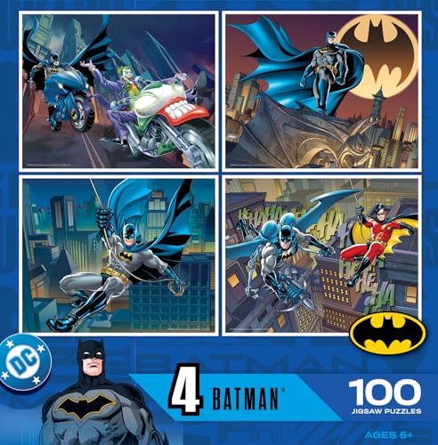 MasterPieces Puzzle Set - 4-Pack 100 Piece Jigsaw Puzzle for Kids - Batman 4-Pack - 8"x10" - style: Batman