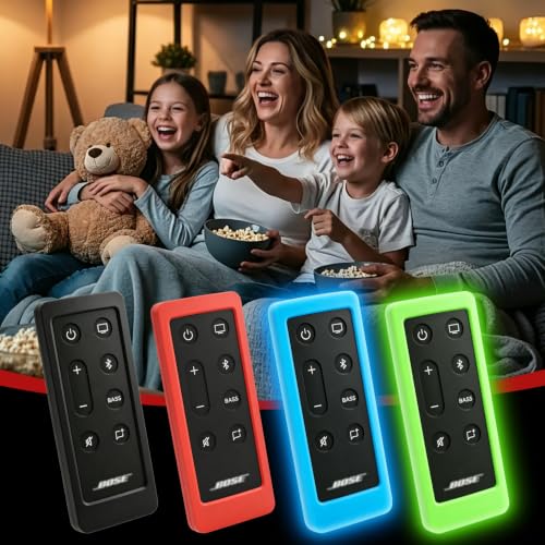 Case for Bose Solo 5 10 15 Series ii TV Remote,Silicone Cover for Bose Solo Cinemate Series II IIGS 1SR 10&15 Remote Controller Skin Protective Universal Replacement Sleeve Glow in The Dark-Glow Green - color: Glow Green