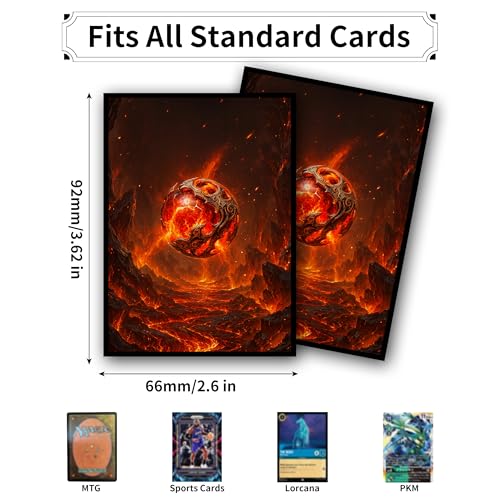 MTG Card Sleeves - Element Series (Earth/Fire/Wood/Water/Dark) - Ultra Clear Front & Matte Finish Back, 100 Count Standard Size Matte Art Sleeve for Magic The Gathering (Eternal Pyre) - color: Eternal Pyre