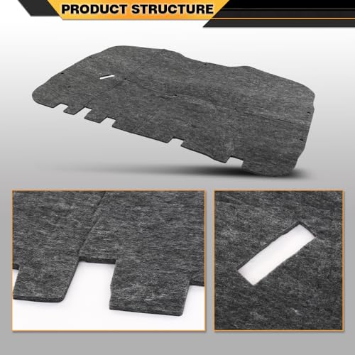 CNNELL Hood Insulation Pad 1/2" with Clips Compatible with 2000-2006 Chevrolet Tahoe & Suburban Black - style: 2000-2006 Chevy Tahoe/Suburban
