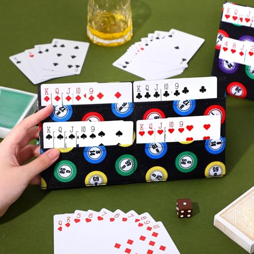 Eersida 2 Pack Bingo Card Holder for Pull Tabs Playing Card Holder Bingo Accessories Canasta Poker Bridge Family Game Night Supplies for Adults (Classic Style) - style: Casual