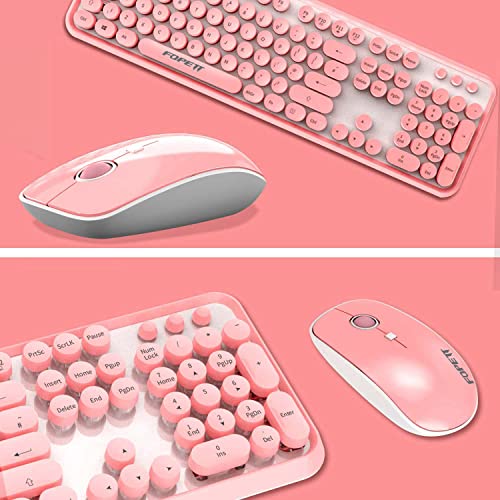 Keyboard and Mouse Sets Wireless, Reliable 2.4 GHz Connectivity for PC,Laptop,Smart TV and More (Pink) - color: V2020 Pink