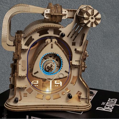 3D Wooden Puzzle for Adults, Mechanical Wooden Rotary Engine Model Kit to Build, 270+PCS DIY Assembly Steampunk Puzzle Engine Kit Craft Decor Gift, KIT Version