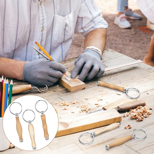 XunYee 12 Pcs WoodTurning Keychain Kit Woodturning Project Kit Wood Turning accessories Mandrel Woodturning keychain for Carpentry woodworker gift (Sliver) - color: Sliver