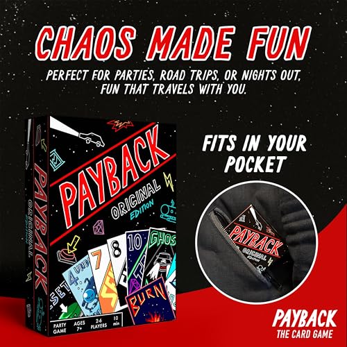 PAYBACK Original Edition – Fun Family Card Games with Betrayal, Strategy & Chaos for Teens & Adults, Fast-paced Party & Travel Game Night Favorite, Ideal for Teens, Friends & Families