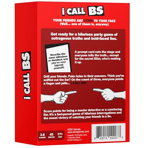 I Call BS - Hilarious Party Game for Adults Filled with Confessions and Lies, a Card Game Where You Call Out Your Friends and Family