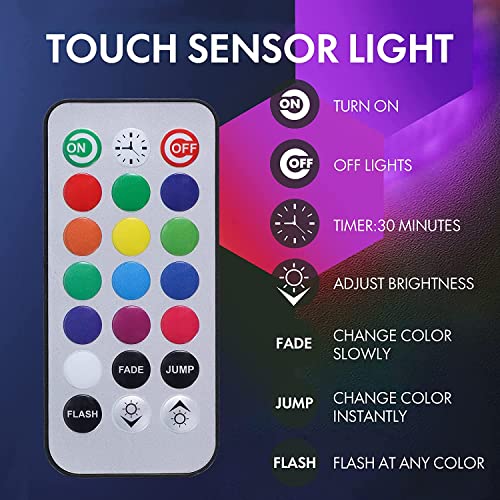 ODISTAR Remote Control Hexagon Wall Light,Smart Wall-Mounted Touch-Sensitive DIY Geometric Modular Assembled RGB led Colorful Light with USB-Power,Used in Bedroom (10-Pack) - color: 10-Pack Remote Control