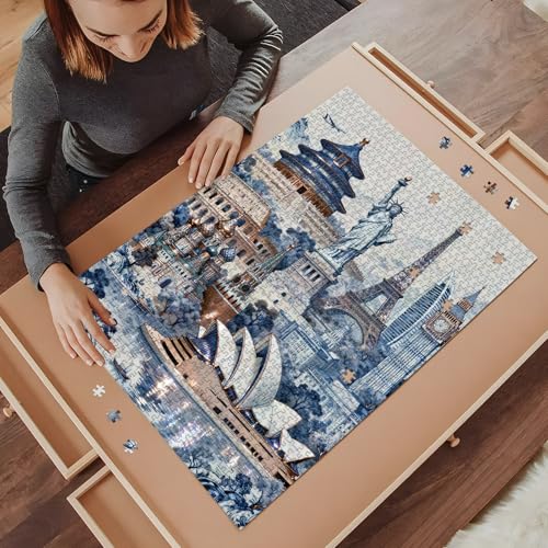 Puzzle for Adults 1000 Pieces, Scenic Spot Puzzle, Challening Impossible Difficult Hard Fun 1000 Pieces Jigsaw Puzzles for Adults Family with Letters on Back - color: Scenic Spot 1000 Pieces